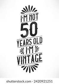 50 años de cumpleaños vintage. Diseño de camisetas vintage de 50 años.