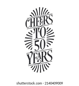 50 years vintage birthday celebration, Cheers to 50 years svg