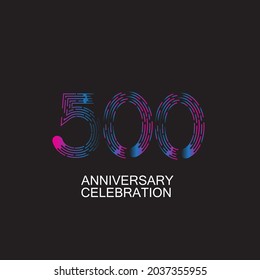 500 ANNIVERSARY CELEBRATION VECTOR DESIGN TEMPLATE ILLUSTRATION
