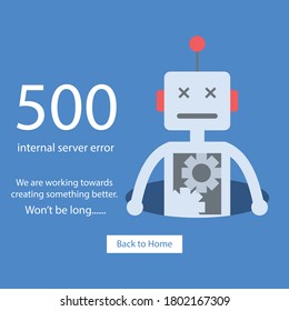 500 Error Vector Flat Color Icon 