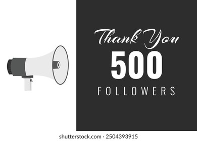 500  followers celebration. Thank you 500 followers congratulation template banner. banner for social 500 friends and followers. celebrate subscribers and followers.
