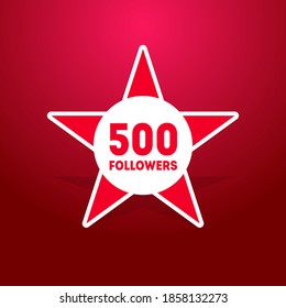 500 Followers. Design template for social network.