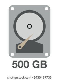 500 GB vector. Hard disk design, data storage and backup concept
