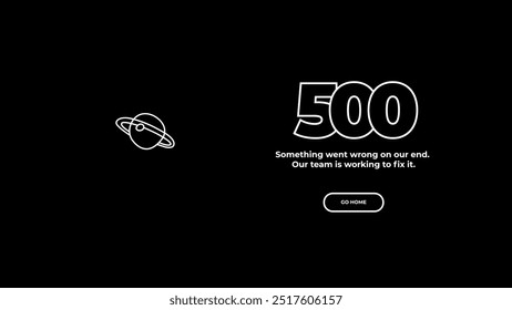 500 Internal Server Error. Vector layout template