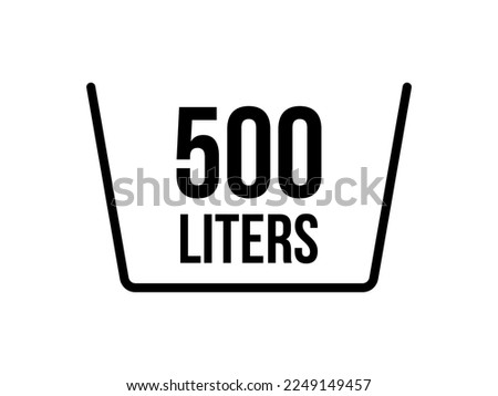500 liters icon. Liquid measure vector in liters isolated on white background