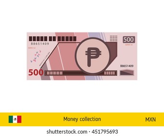 500 peso banknote illustration.