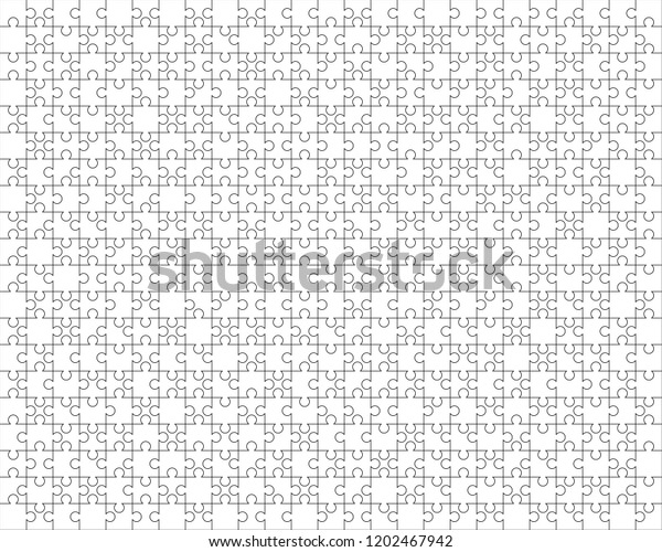 500 Weisse Puzzleteile In 25 X Stock Vektorgrafik Lizenzfrei