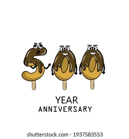 500 year anniversary celebration vector template design illustration