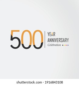 500 Jahre alte Vektor Template Design Illustration Schwarz-Orange eleganter weißer Hintergrund