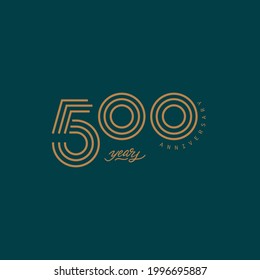 500 Jahre Jubiläum Piktogramm Vektorsymbol, 500. Geburtstag Logo-Label.