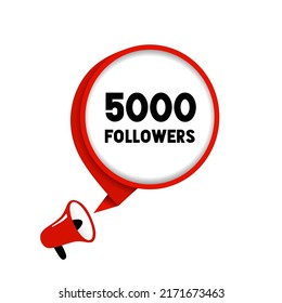 5000 followers design, social sites post. Subscribers, followers or likes celebration vector illustration.