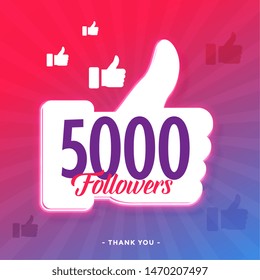 5000 followers on social media template