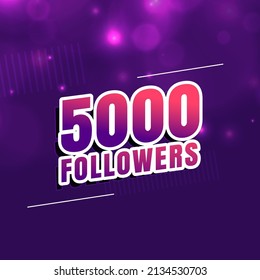 5000 followers of social media background design