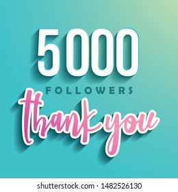 5000 followers Thank you - Illustration for Social Network friends, followers, Web user Thank you celebrate of subscribers or followers and likes.