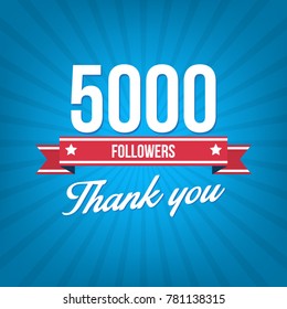 5000 Followers Vector Illustration