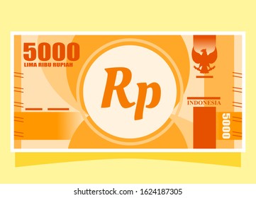 5000 Indonesian Rupiah Banknotes Paper Money Stock Vector (Royalty Free ...