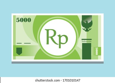 5000 Indonesian Rupiah Banknotes paper money vector icon logo.. Indonesia business, payment and finance element. Can be used for web, mobile, infographic, and print. EPS-10 vector illustration.