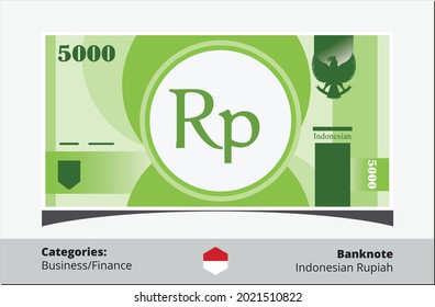 5000 Indonesian Rupiah Banknotes paper money vector logo illustration and design. Indonesia business, payment and finance element. Can be used for web, mobile, infographi and print.