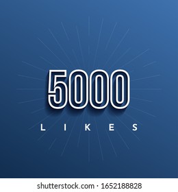 Diseño de plantilla de ilustración de vectores de 5000 me gusta