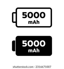 5000 mAh Batteriesymbol, Vektorgrafik