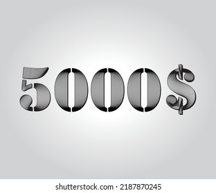 5000$ numeric guilloches design used gift cheque and money