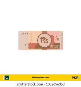 5000 Pakistan Rupee Banknote Illustration.

