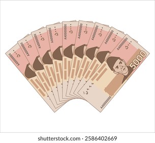 5000 rupee notes vector illustration
