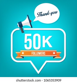 50000 followers in social networks , vector illustration