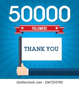 50000 followers in social networks , vector illustration
