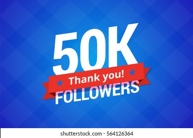 50000 followers. Vector illustration for social networks