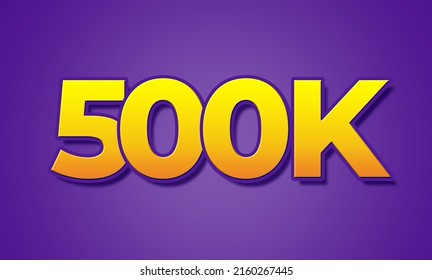 500k followers celebration vector banner with text. Social media achievement poster. 500k followers thank you lettering. Golden sparkling.