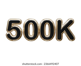 500k text effect 3d rendering illustration element