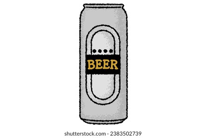 500ml can of beer with hand-drawn, analog touch, Vector Illustration