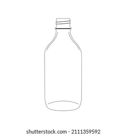 500ml Clear Glass Bottle No Cap, 31mm Neck Vector illustration