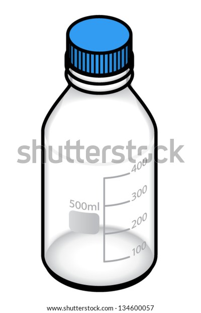 500ml Laboratory Storage Bottle Blue Screw Stock Vector (Royalty Free