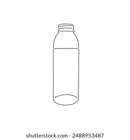 500ml Plastikwasserflasche ohne Kappe Umriss-Symbol. Vektorillustration