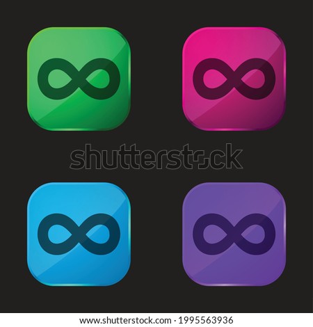 500px Logo four color glass button icon