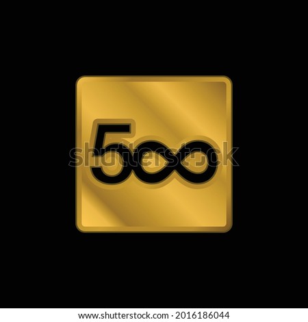 500px Logo gold plated metalic icon or logo vector