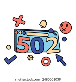 502 Bad Gateway Error Message on Digital Device Screen. Server Error Concept for Website or App