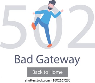 502 error vector flat color icon 