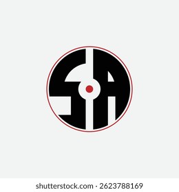 502 Buchstaben Logo Form geometrische Mathematik Lehre runden Kreis Ellipse Pistole Ziel negativen Raum S A