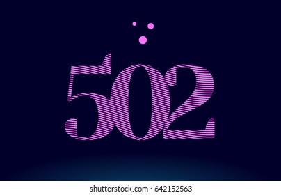 502 number digit logo pink line stripes magenta purple blue font creative text dots company vector icon design