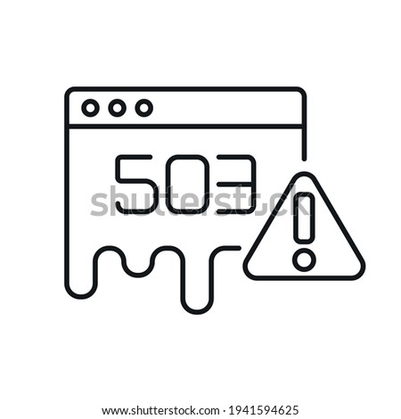 503 error linear icon. Service Temporarily Unavailable. Thin line customizable illustration. Contour symbol. Vector isolated outline drawing. Editable stroke