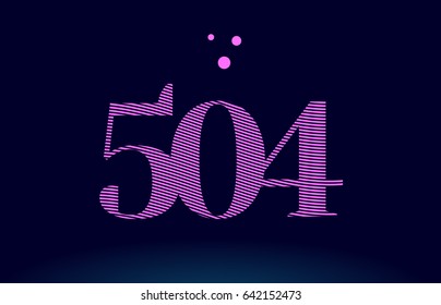504 number digit logo pink line stripes magenta purple blue font creative text dots company vector icon design