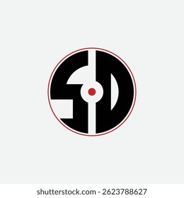 505 carta logotipo forma geométrica matemática educacional redondo círculo elipse arma alvo espaço negativo S D