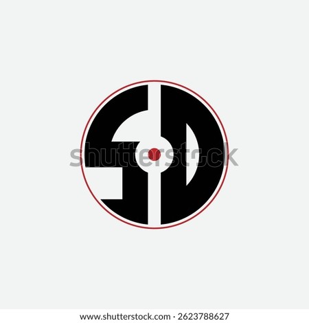 505 letter logo shape geometric math educational learning round circle ellipse gun target negative space S D