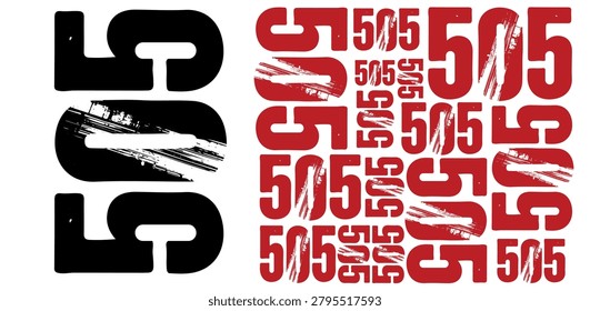 505 Number Typography Background for Racing Sports Design