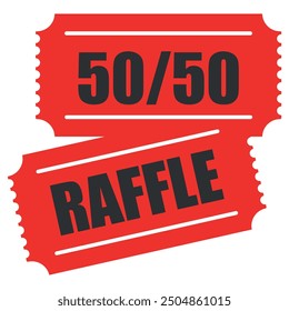 50-50 raffle icon. Clipart image isolated on white background. vector illustration editable icon.