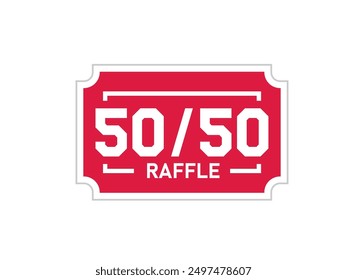 50-50 raffle ticket icon. Clipart image isolated on white background