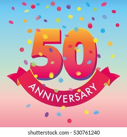 50ht anniversary confetti vector template
